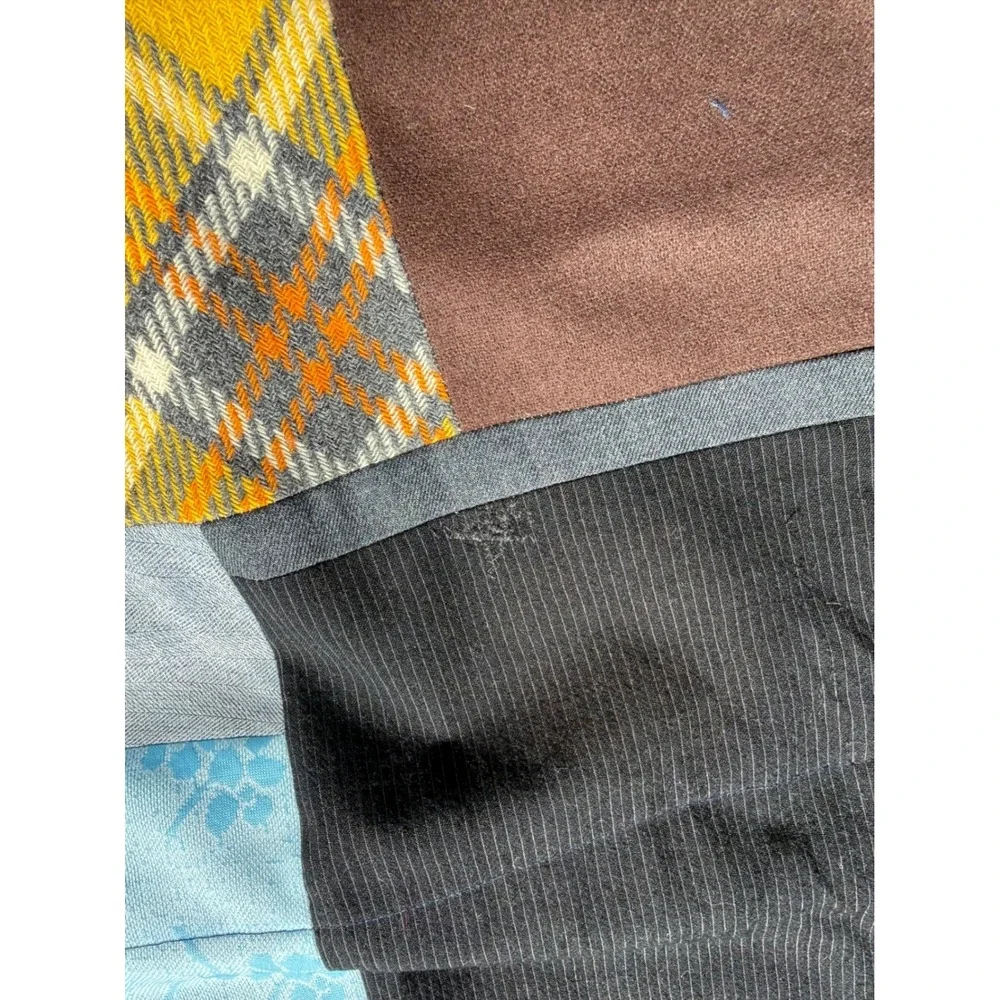 Handmade Patchwork Quilt Throw Multi 50x72 Colorblock Plaid Boho Good Condition